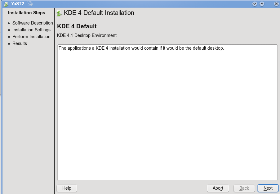KDE 4.1 install welcome screen