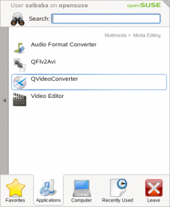 QVideoConvertor in menu
