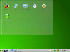 KDE 4 desktop on Live CD